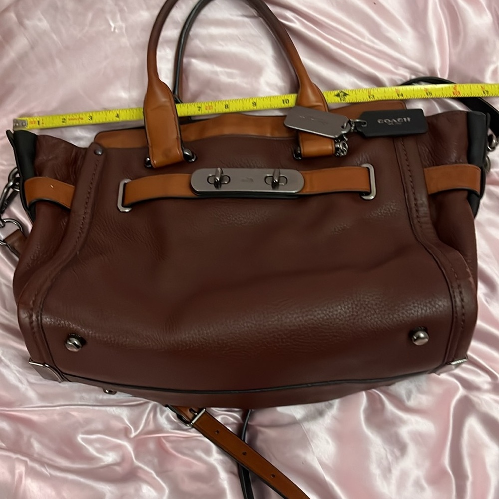 Coach Brown and Tan Satchel with Elegant Design - Picture 14 of 16